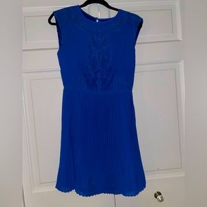 Ted Baker blue appliqué knee length dress size 2